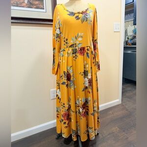 LuLaRoe Floral Long Sleeve Maxi Dress